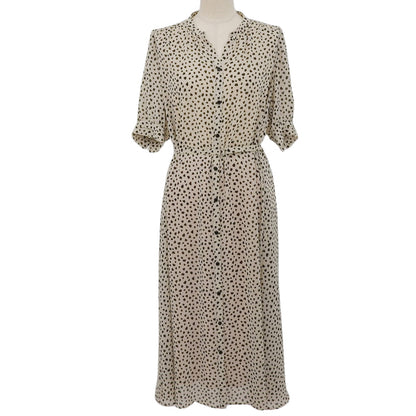 ANAYI アナイ 新品同様 ジョーゼットレオパード シアーワンピース レディース ベージュ 36 102127-14-480-11-360 ワンピース
