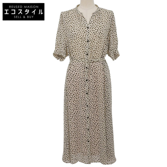 ANAYI アナイ 新品同様 ジョーゼットレオパード シアーワンピース レディース ベージュ 36 102127-14-480-11-360 ワンピース