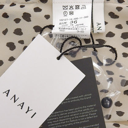 ANAYI アナイ 新品同様 ジョーゼットレオパード シアーワンピース レディース ベージュ 36 102127-14-480-11-360 ワンピース
