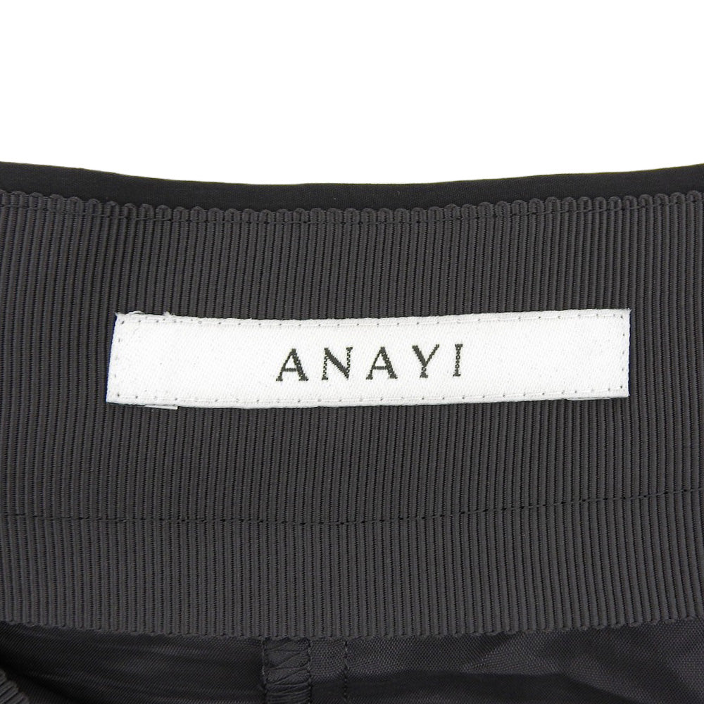 ANAYI アナイ 美品 ドット×フラワー Aライン フレアスカート レディース 38 黒 ブラック 102217-11-080-95-380 スカート