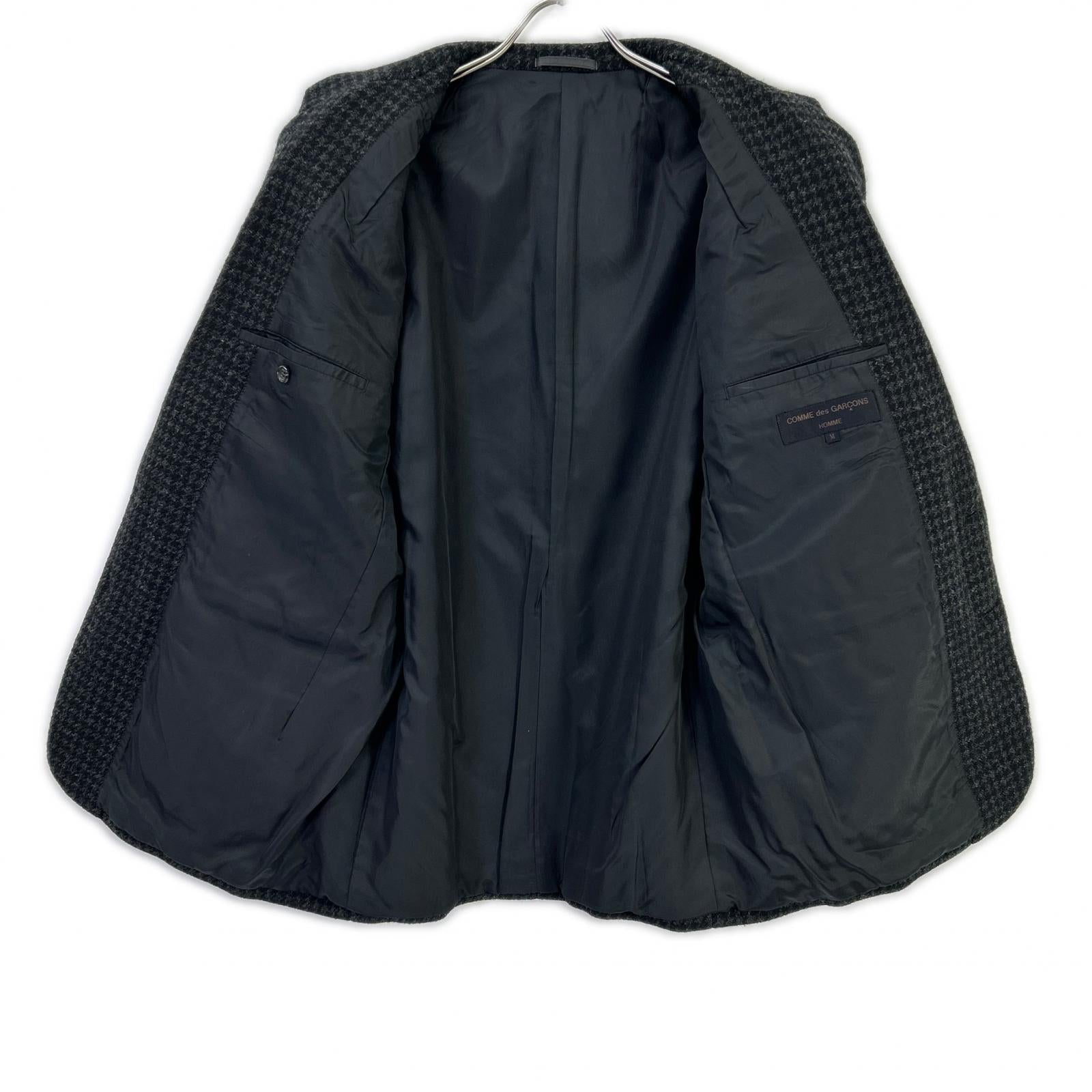 COMMEdesGARCONS HOMME コムデギャルソンオム 90s 田中オム HJ-04042M ツイードウール ハウンドトゥース クルミ釦 シングルジャケット ジャケット