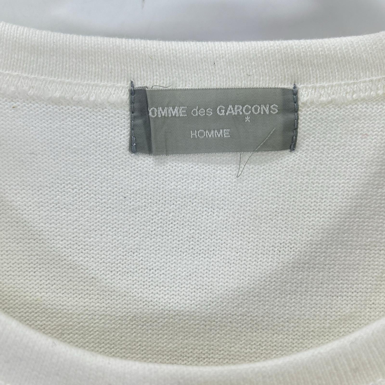 COMMEdesGARCONS HOMME コムデギャルソンオム 90s 田中オム HT-080010 ホワイト クルーネックリブカットソー トップス