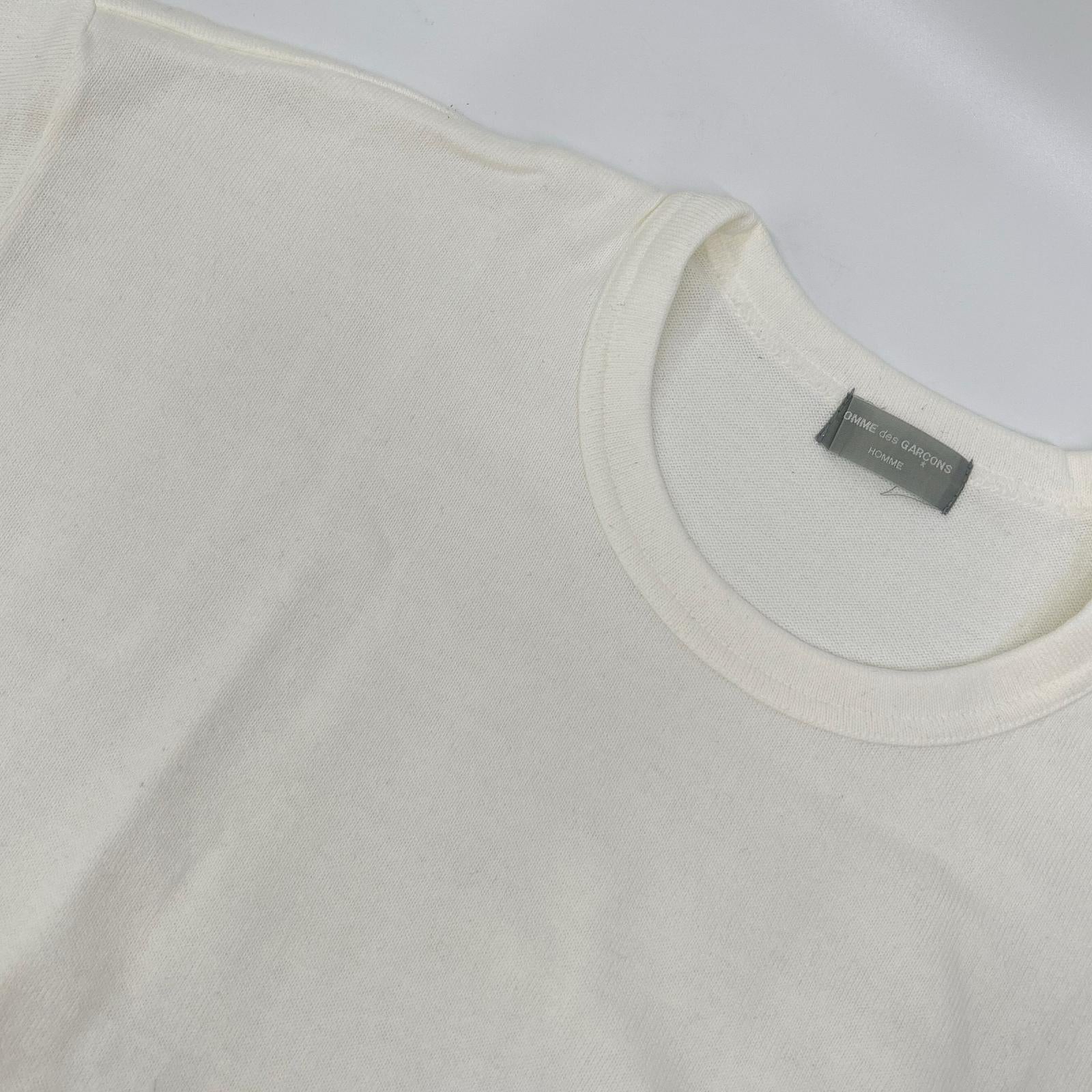 COMMEdesGARCONS HOMME コムデギャルソンオム 90s 田中オム HT-080010 ホワイト クルーネックリブカットソー トップス
