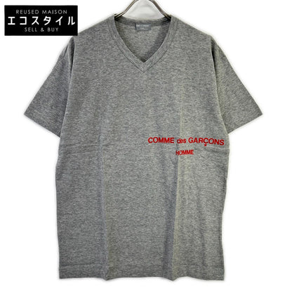 COMMEdesGARCONS HOMME Comme des Garçons Homme 90s Tanaka Homme HT-020410 gray logo-print V-neck T-shirt, top
