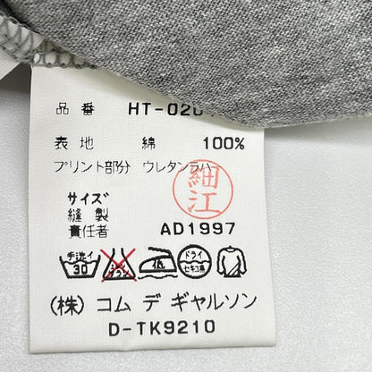 COMMEdesGARCONS HOMME コムデギャルソンオム 90s 田中オム HT-020410 グレー ロゴプリント VネックTシャツ トップス