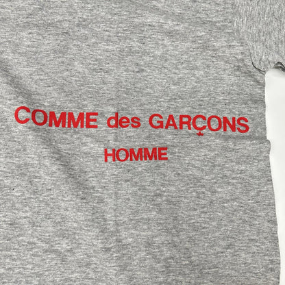 COMMEdesGARCONS HOMME コムデギャルソンオム 90s 田中オム HT-020410 グレー ロゴプリント VネックTシャツ トップス