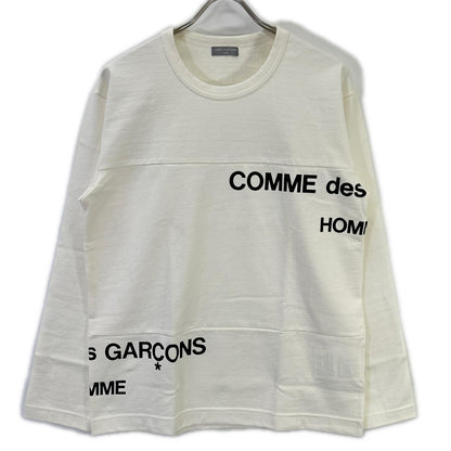 COMMEdesGARCONS HOMME コムデギャルソンオム 00s 田中オム HE-T003 ロゴプリント ホワイト クルーネックカットソー トップス
