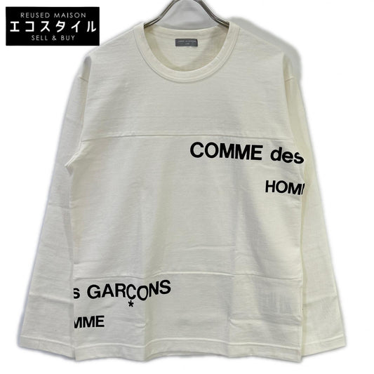 COMMEdesGARCONS HOMME コムデギャルソンオム 00s 田中オム HE-T003 ロゴプリント ホワイト クルーネックカットソー トップス