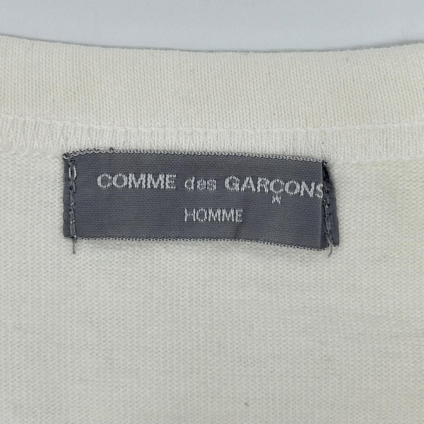 COMMEdesGARCONS HOMME コムデギャルソンオム 00s 田中オム HE-T003 ロゴプリント ホワイト クルーネックカットソー トップス