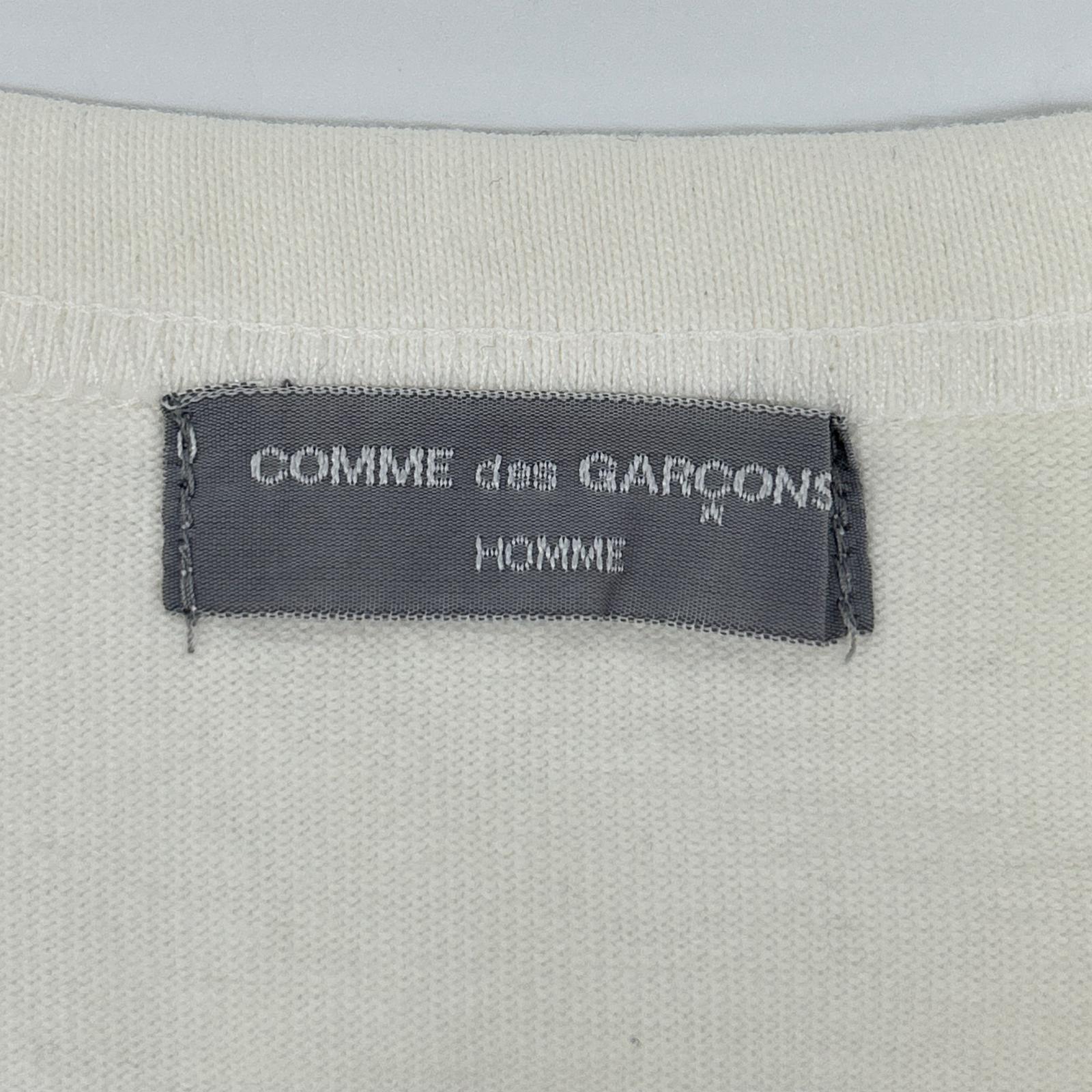 COMMEdesGARCONS HOMME コムデギャルソンオム 00s 田中オム HE-T003 ロゴプリント ホワイト クルーネックカットソー トップス