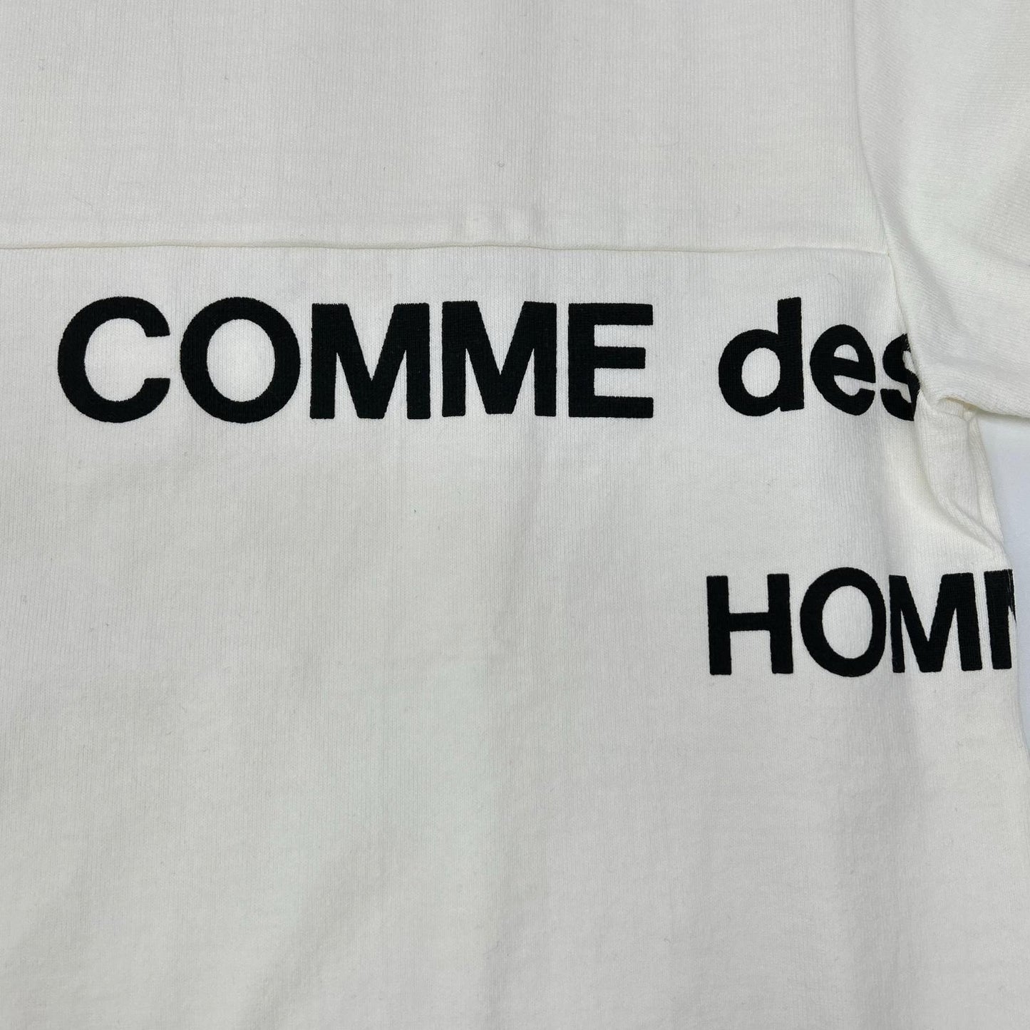 COMMEdesGARCONS HOMME コムデギャルソンオム 00s 田中オム HE-T003 ロゴプリント ホワイト クルーネックカットソー トップス
