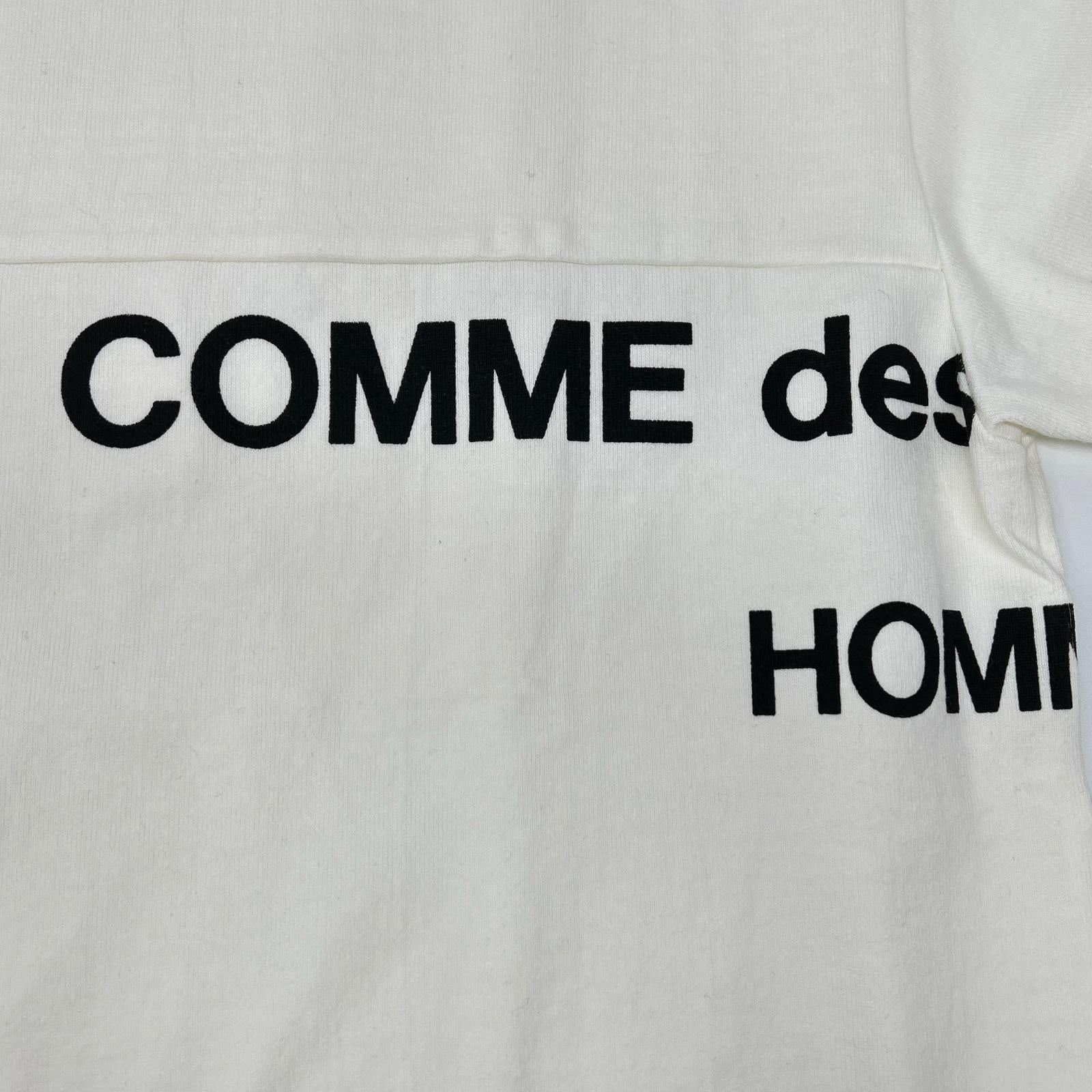 COMMEdesGARCONS HOMME コムデギャルソンオム 00s 田中オム HE-T003 ロゴプリント ホワイト クルーネックカットソー トップス
