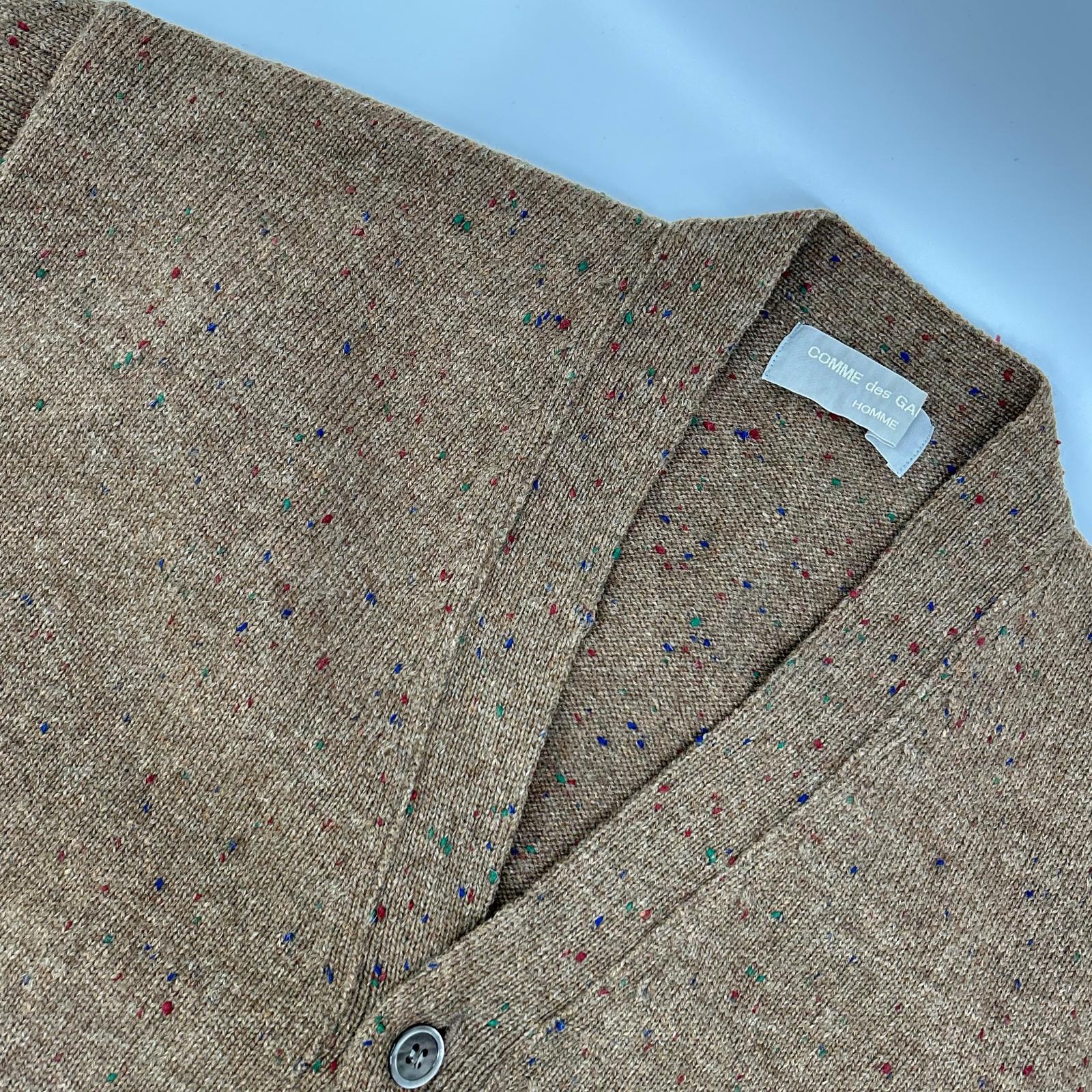COMME des GARÇONS HOMME Comme des Garçons Homme 90s Tanaka Homme HN-050250 Brown Mixed-Color Knit Cardigan Tops
