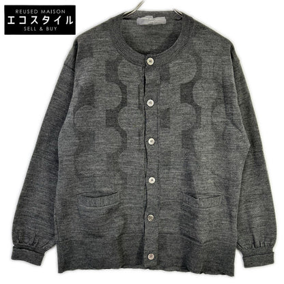 COMMEdesGARCONS HOMME コムデギャルソンオム 00s 田中オム HE-N003 グレー 透かしプリント ニットカーディガン トップス
