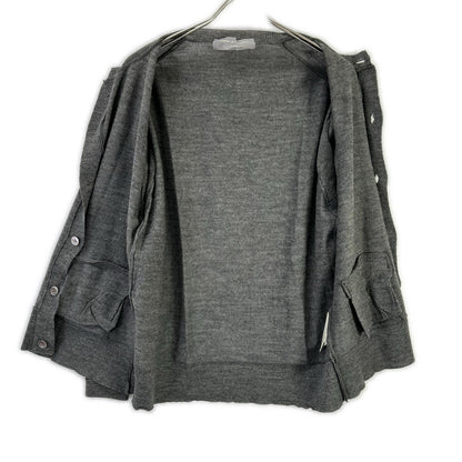 COMMEdesGARCONS HOMME コムデギャルソンオム 00s 田中オム HE-N003 グレー 透かしプリント ニットカーディガン トップス