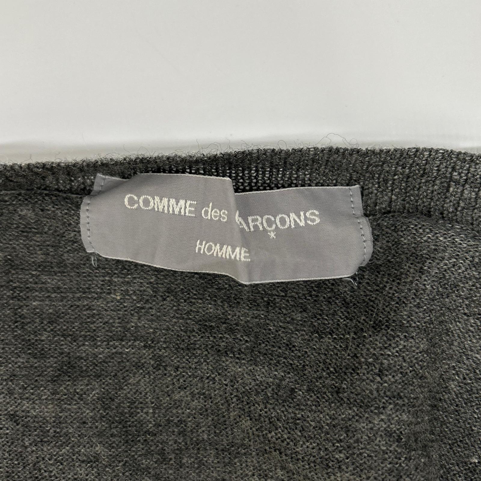 COMMEdesGARCONS HOMME コムデギャルソンオム 00s 田中オム HE-N003 グレー 透かしプリント ニットカーディガン トップス