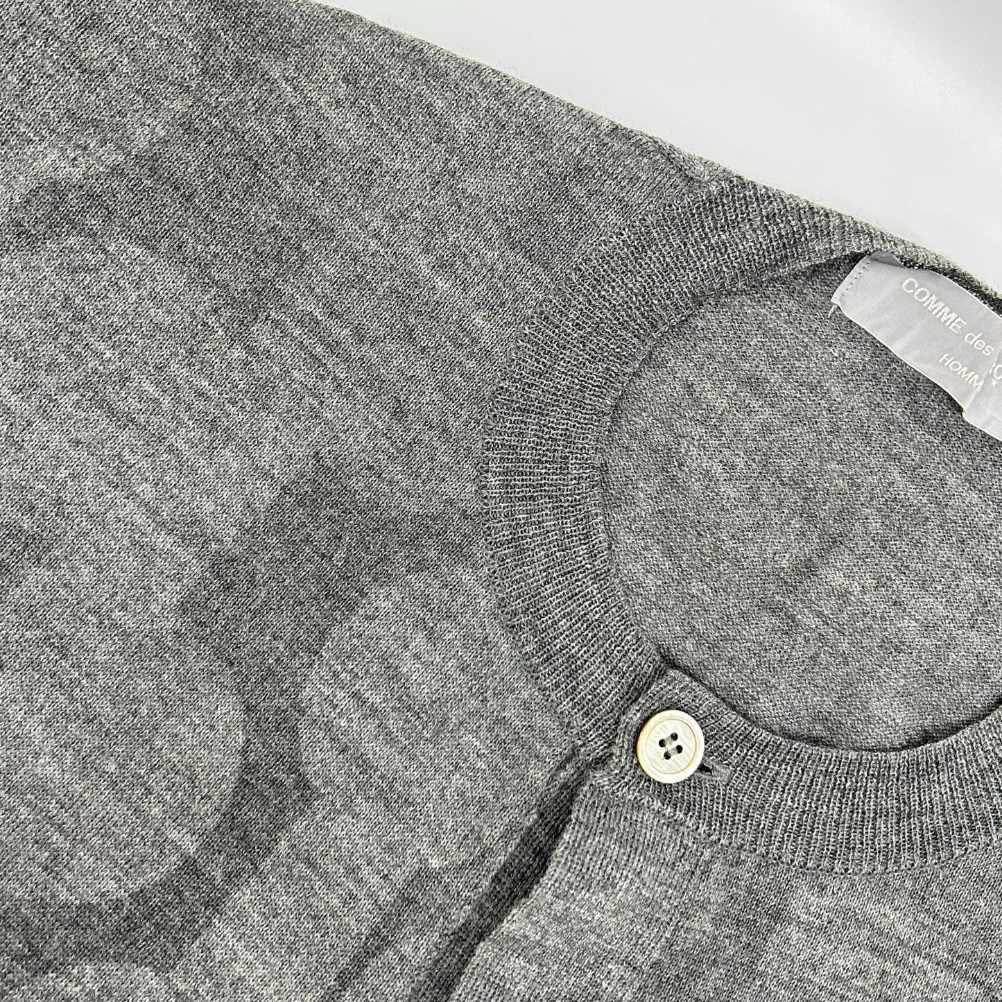 COMMEdesGARCONS HOMME コムデギャルソンオム 00s 田中オム HE-N003 グレー 透かしプリント ニットカーディガン トップス