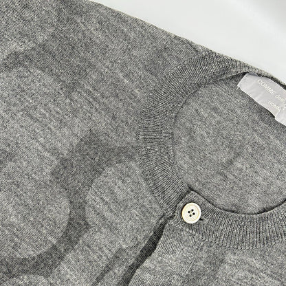 COMMEdesGARCONS HOMME コムデギャルソンオム 00s 田中オム HE-N003 グレー 透かしプリント ニットカーディガン トップス