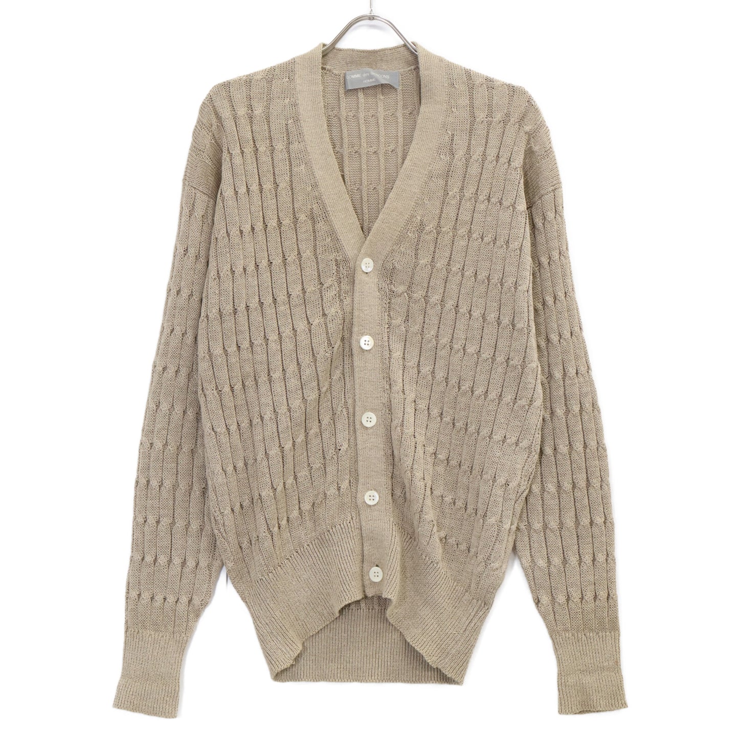 COMMEdesGARCONS HOMME コムデギャルソンオム 90s 田中オム HN-020090 ベージュ リネンニットカーディガン トップス