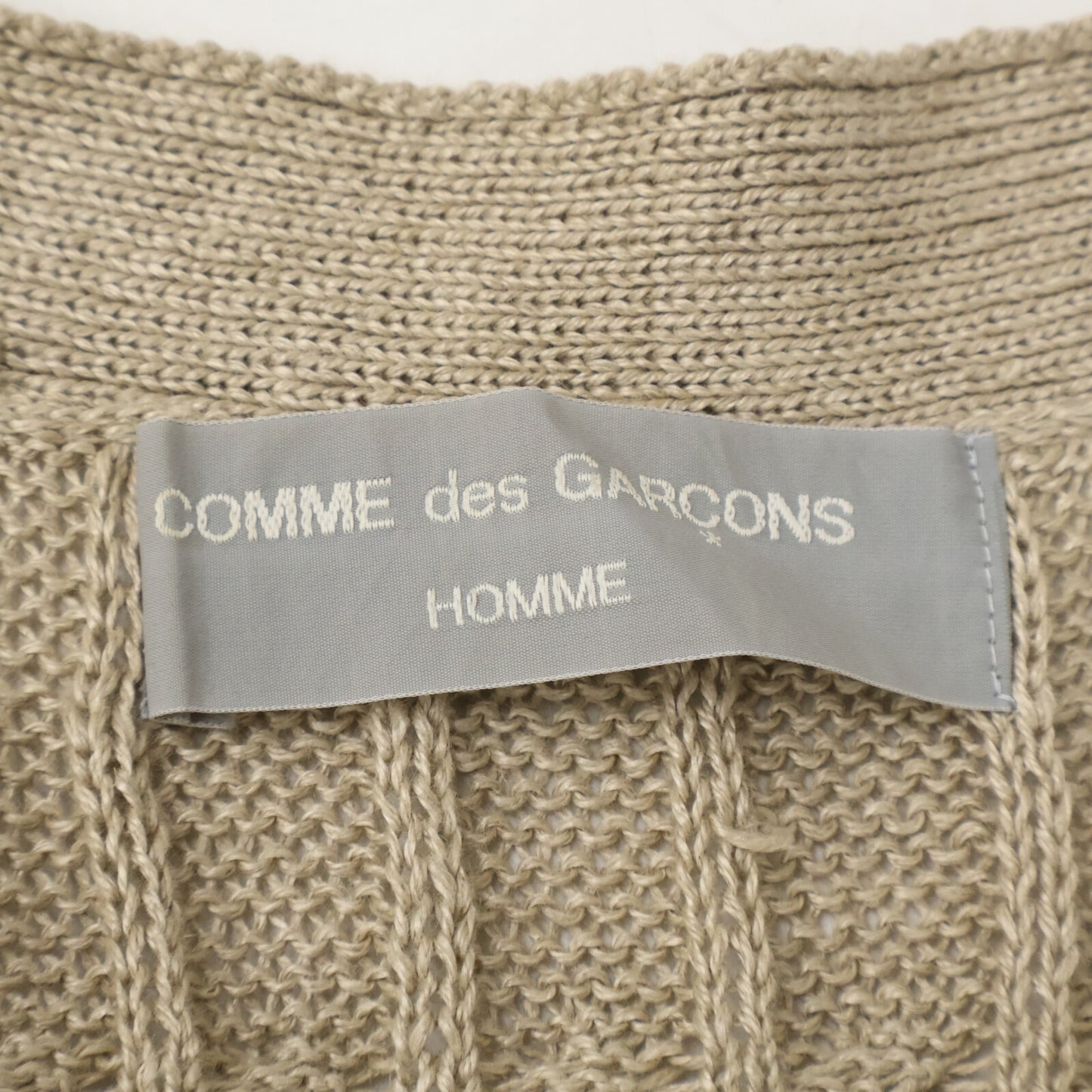 COMMEdesGARCONS HOMME コムデギャルソンオム 90s 田中オム HN-020090 ベージュ リネンニットカーディガン トップス
