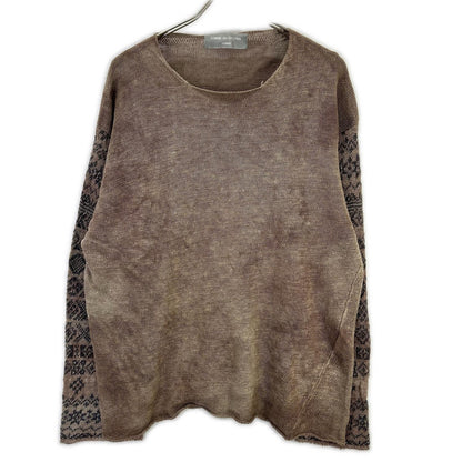 COMMEdesGARCONS HOMME Comme des Garçons Homme 90s Tanaka Homme HN-020070 garment-dyed ethnic-pattern linen knit sweater, top