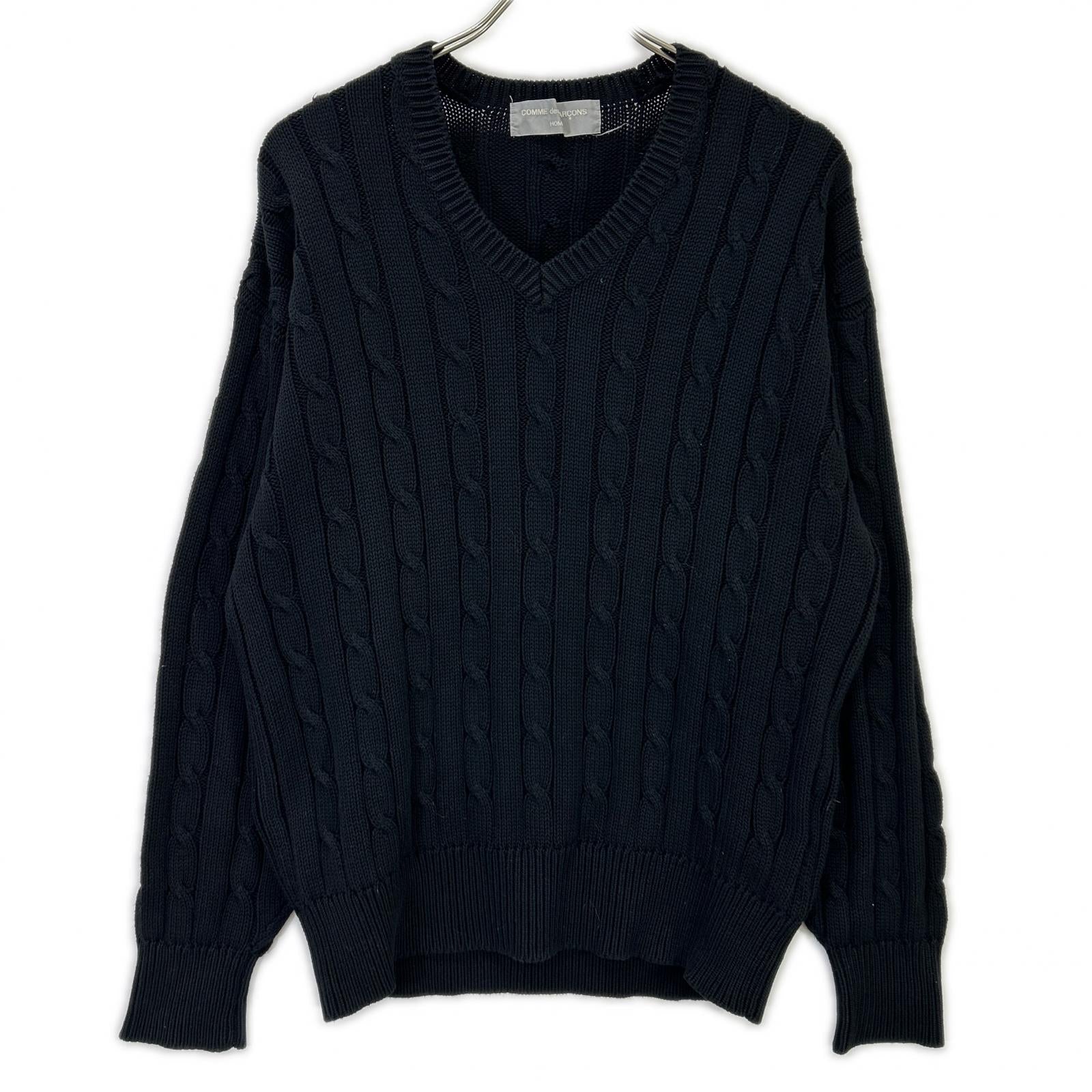 COMMEdesGARCONS HOMME コムデギャルソンオム 80s 1989年 田中オム HN-020050 ブラック アランニット トップス