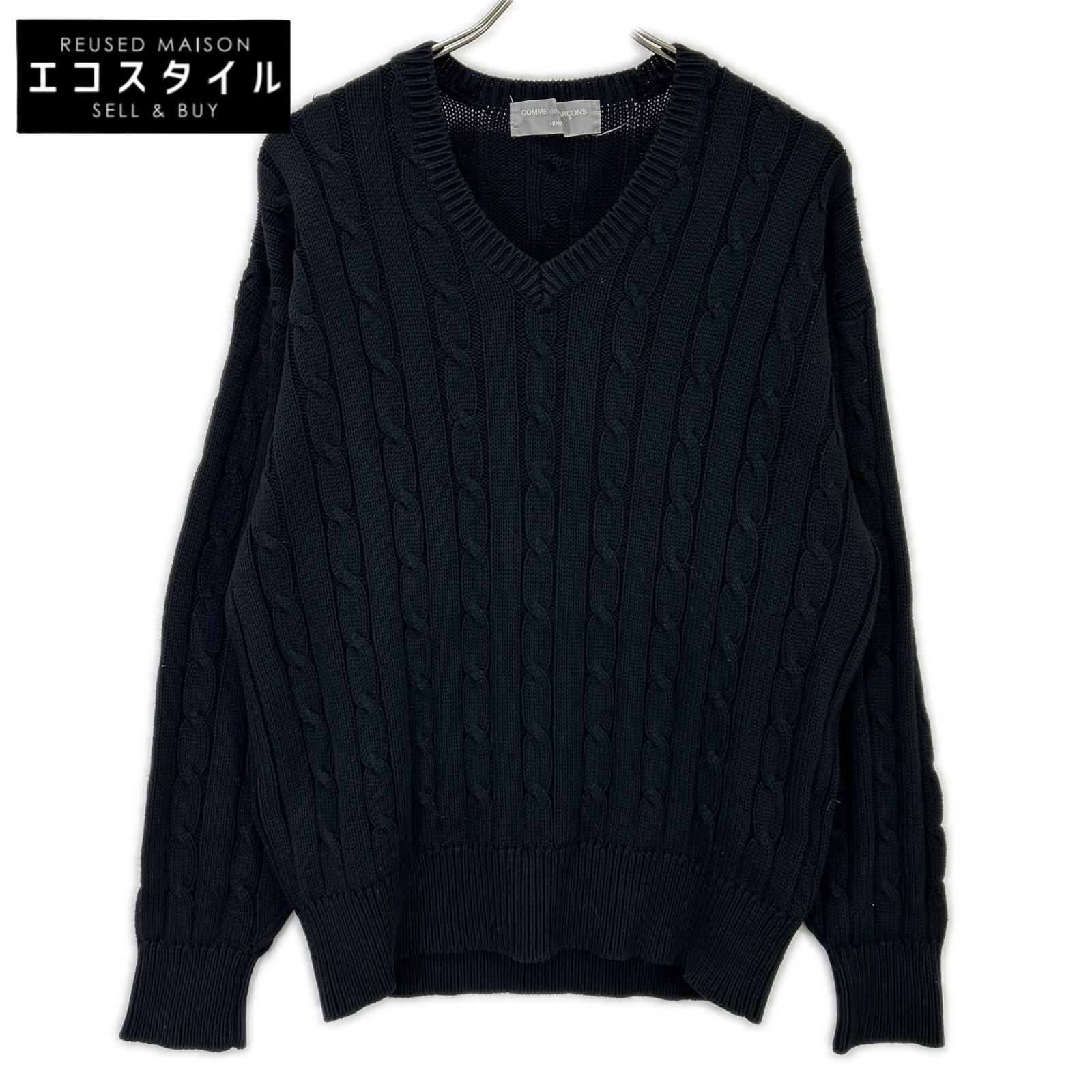 COMMEdesGARCONS HOMME コムデギャルソンオム 80s 1989年 田中オム HN-020050 ブラック アランニット トップス
