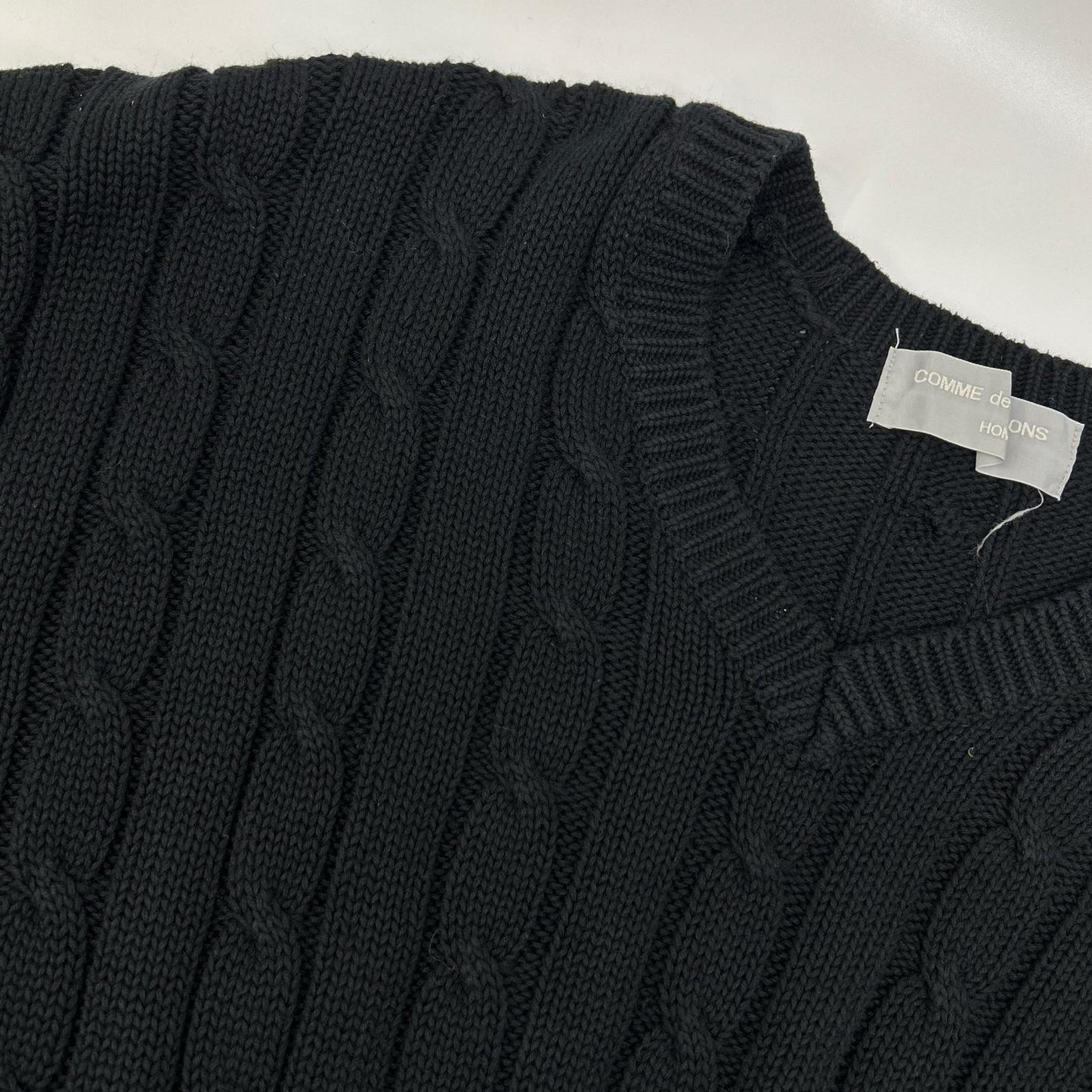 COMMEdesGARCONS HOMME コムデギャルソンオム 80s 1989年 田中オム HN-020050 ブラック アランニット トップス