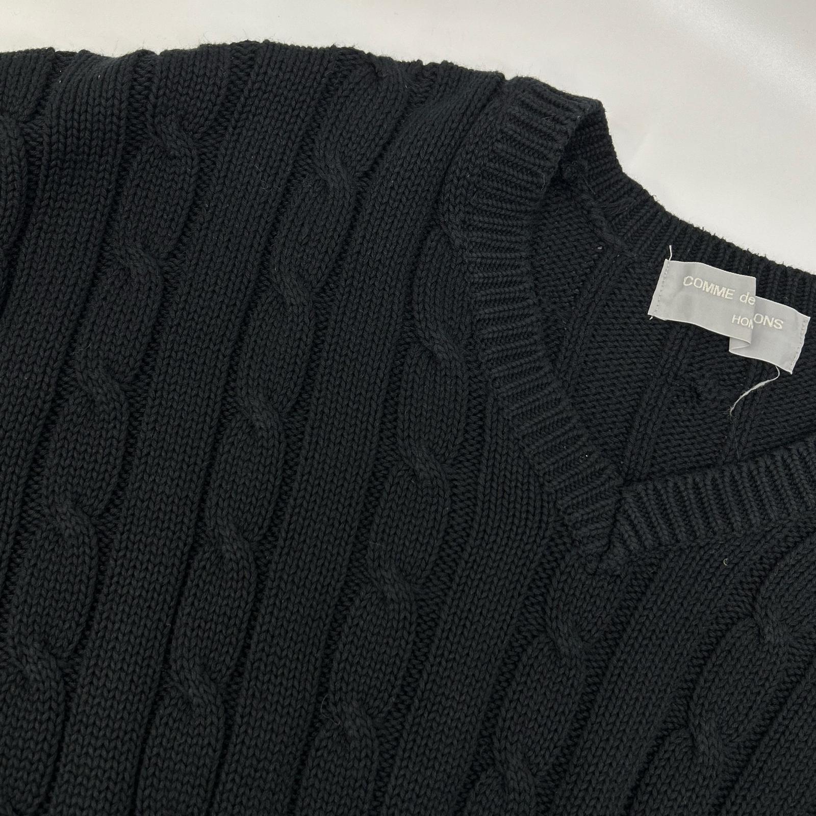 COMMEdesGARCONS HOMME コムデギャルソンオム 80s 1989年 田中オム HN-020050 ブラック アランニット トップス