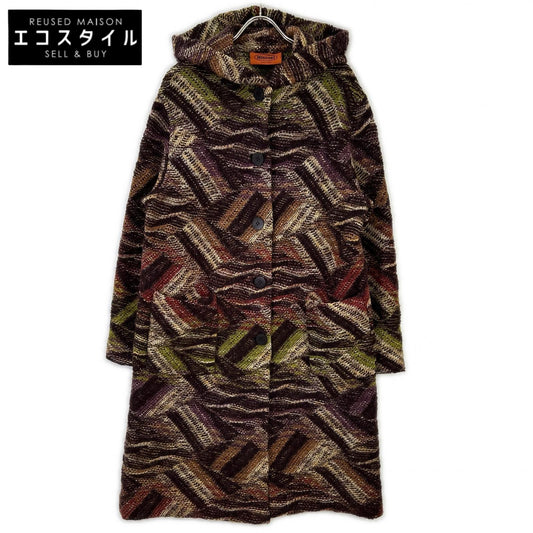 MISSONI ミッソーニ 90s オレンジラベル マルチカラー フーディーニットコート コート