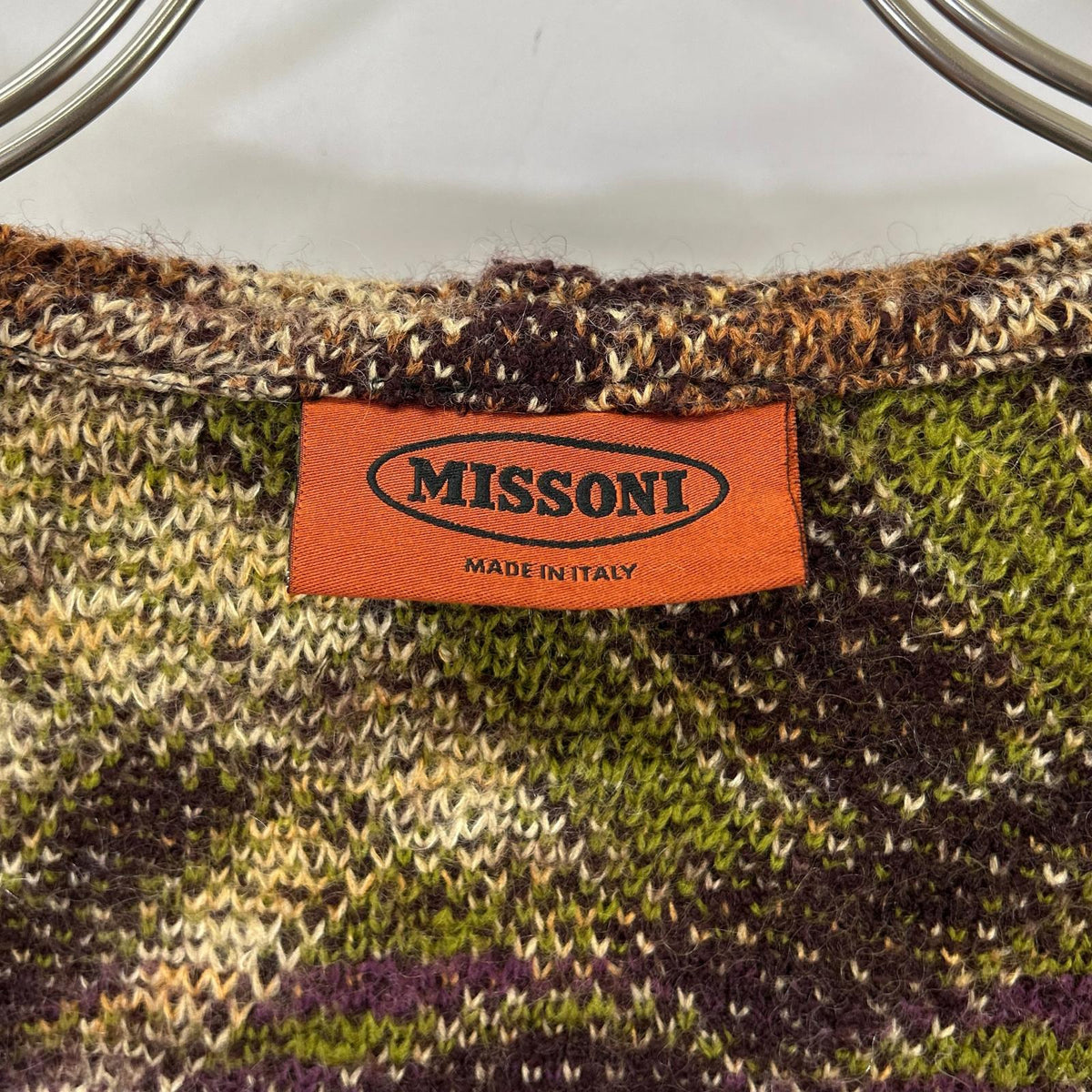 MISSONI ミッソーニ 90s オレンジラベル マルチカラー フーディーニットコート コート