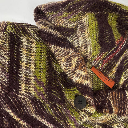 MISSONI ミッソーニ 90s オレンジラベル マルチカラー フーディーニットコート コート