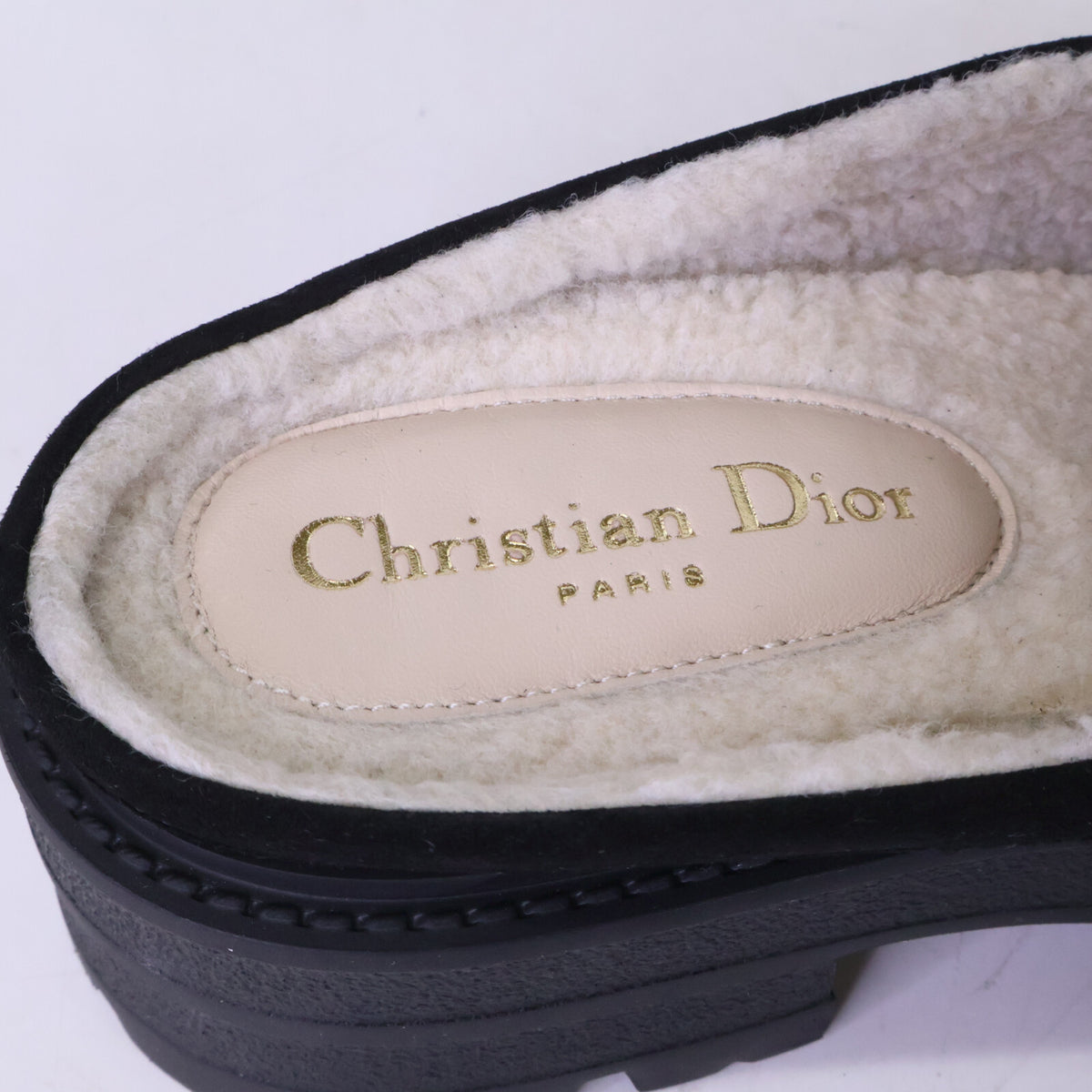 DIOR [Excellent condition] Dior Boy shearling mule shoes
