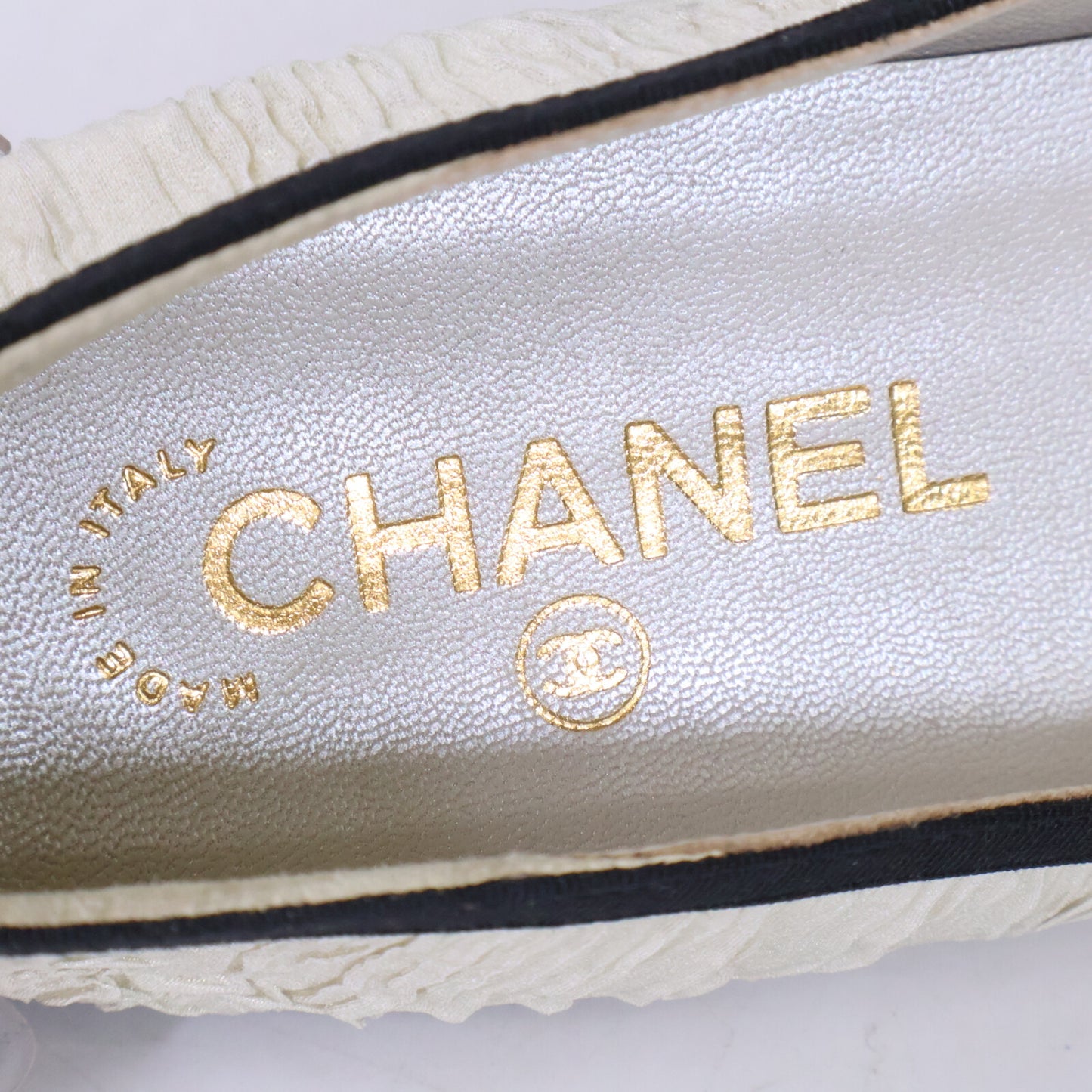 CHANEL シャネル 【新品同様】G26365 ココマーク リボン バレエ シューズ シューズ