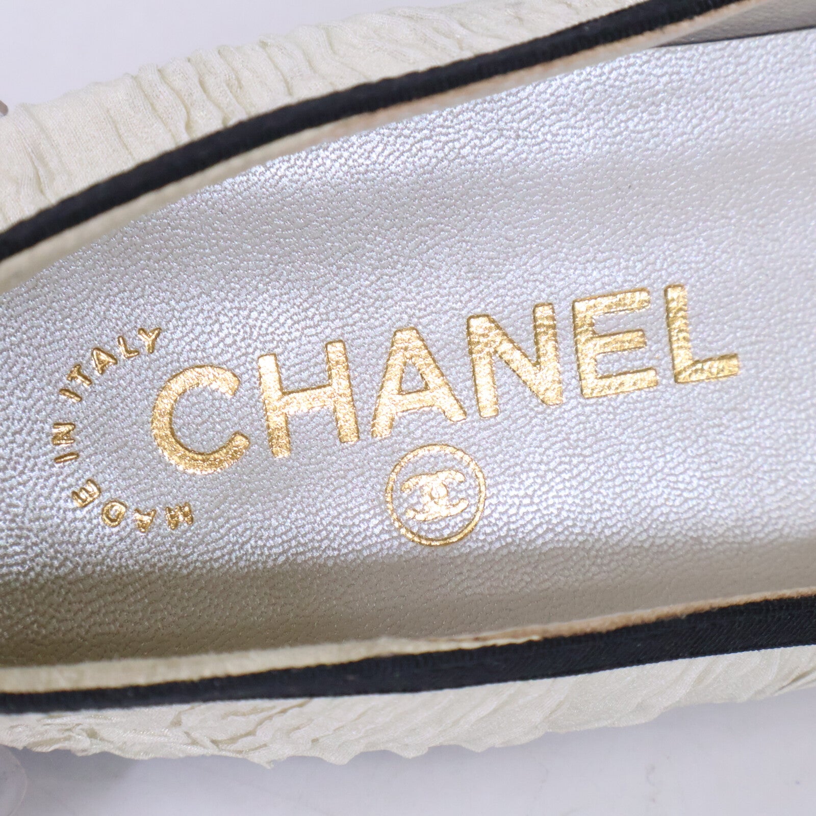 CHANEL シャネル 【新品同様】G26365 ココマーク リボン バレエ シューズ シューズ