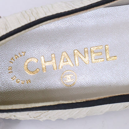 CHANEL シャネル 【新品同様】G26365 ココマーク リボン バレエ シューズ シューズ
