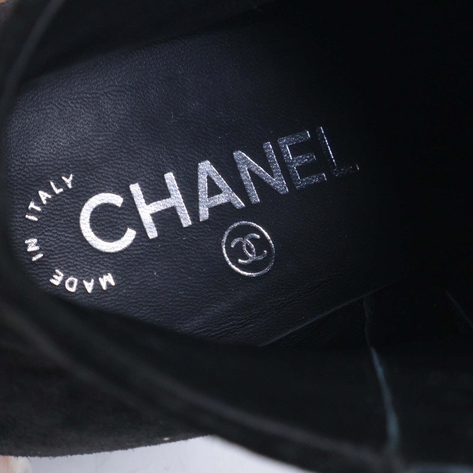 CHANEL シャネル 【美品】G32120 ココマーク スエード サイドジップ ショートブーツ シューズ