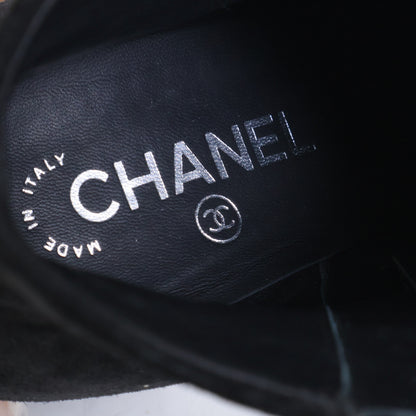 CHANEL シャネル 【美品】G32120 ココマーク スエード サイドジップ ショートブーツ シューズ