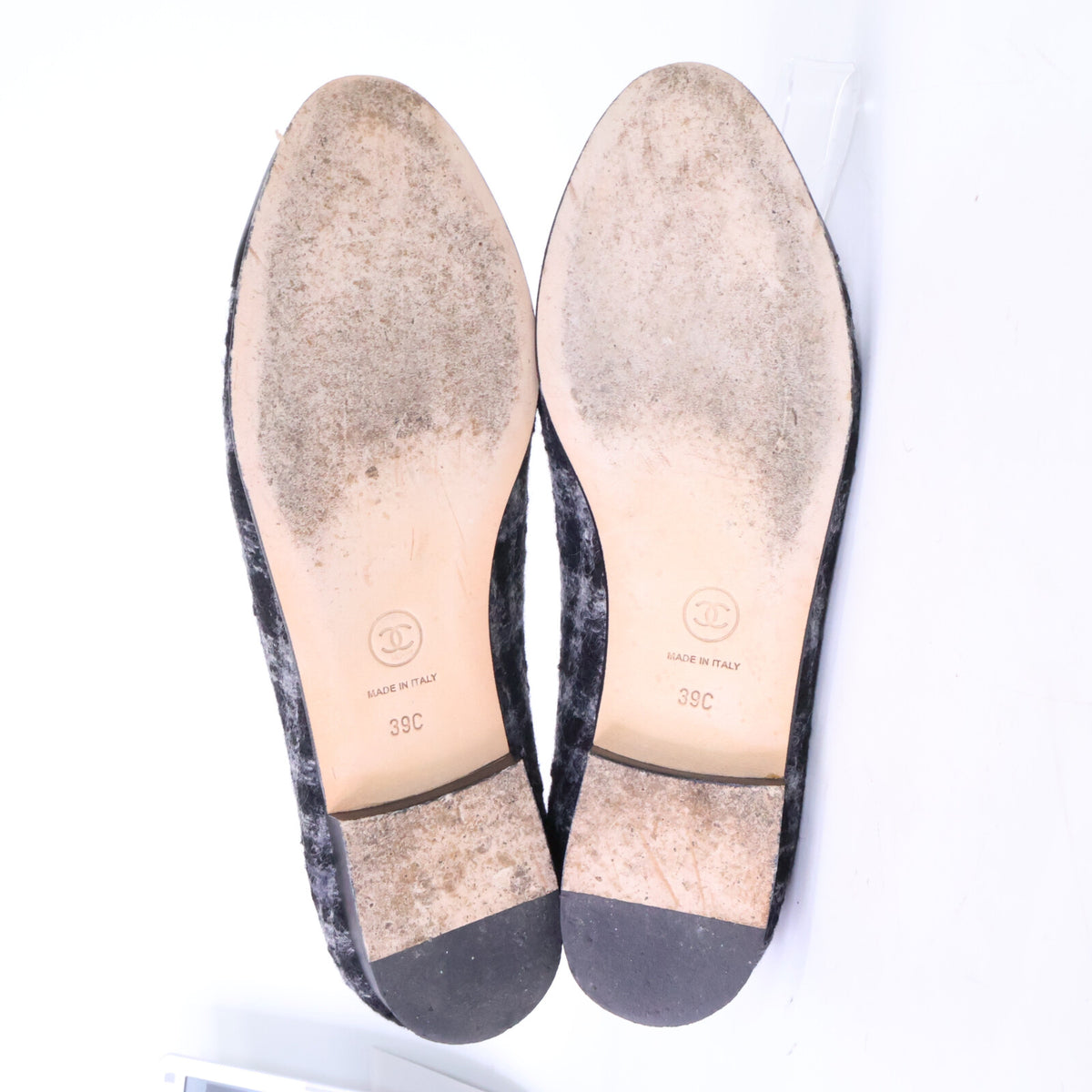 CHANEL シャネル 【美品】G32275 ココマークステッチ チェック柄 ツイード オペラ シューズ シューズ
