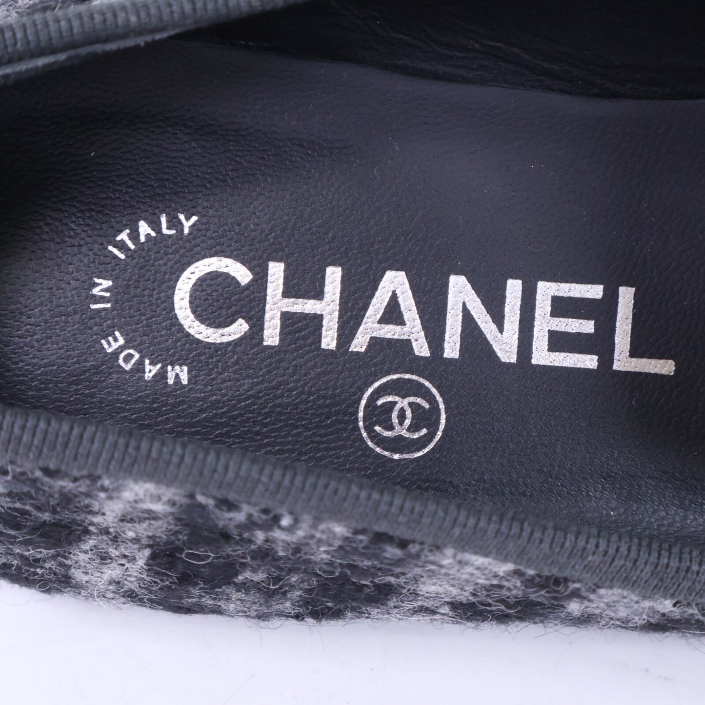 CHANEL シャネル 【美品】G32275 ココマークステッチ チェック柄 ツイード オペラ シューズ シューズ