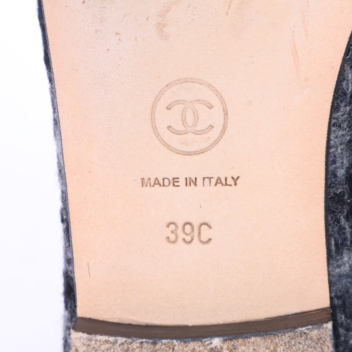 CHANEL シャネル 【美品】G32275 ココマークステッチ チェック柄 ツイード オペラ シューズ シューズ