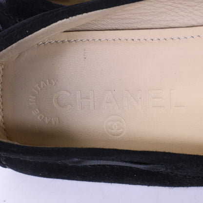 CHANEL シャネル G26572 ココマークステッチ リボン スエード デッキ シューズ シューズ