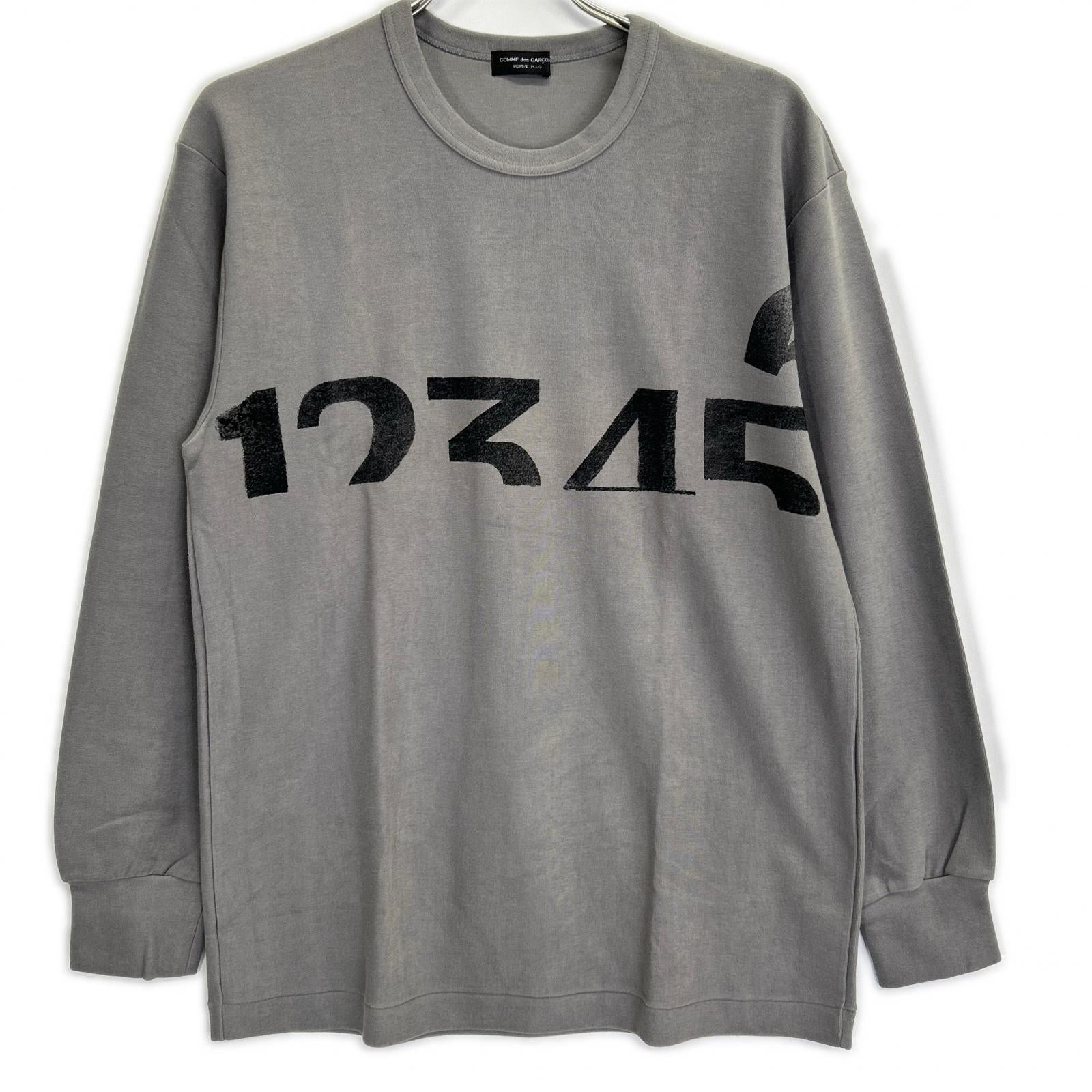 COMMEdesGARCONS HOMME PLUS コムデギャルソンオムプリュス 95AW スリープ期 PT-040480 グレー 顔料プリント ロングスリーブカットソー トップス