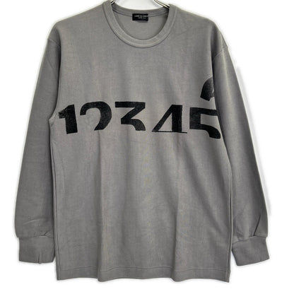 COMMEdesGARCONS HOMME PLUS コムデギャルソンオムプリュス 95AW スリープ期 PT-040480 グレー 顔料プリント ロングスリーブカットソー トップス