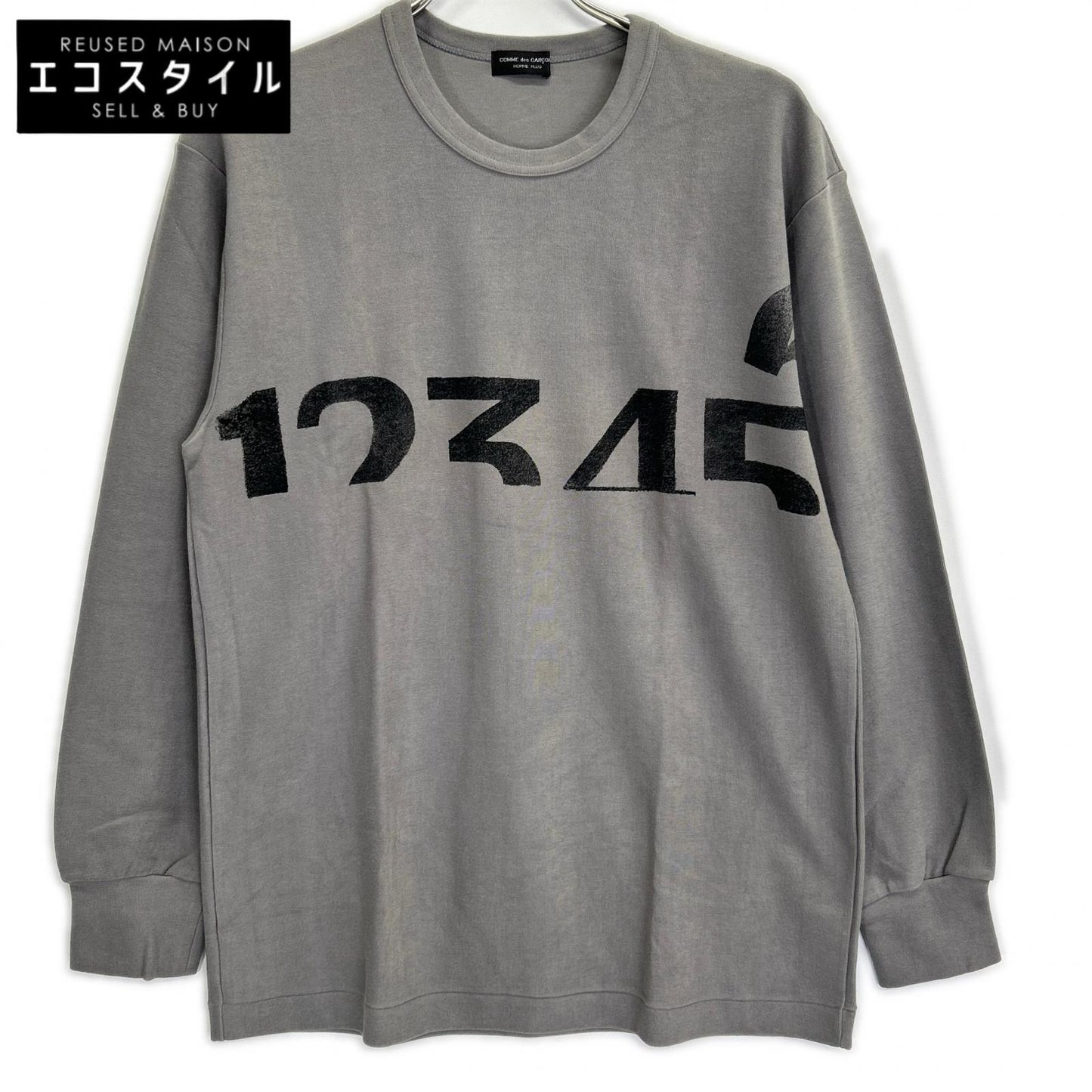 COMMEdesGARCONS HOMME PLUS コムデギャルソンオムプリュス 95AW スリープ期 PT-040480 グレー 顔料プリント ロングスリーブカットソー トップス