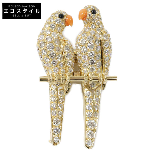 Cartier カルティエ 仕上げ済み 750 ダイヤ ラブバード コモレス ブローチ ブローチ