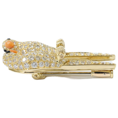 Cartier カルティエ 仕上げ済み 750 ダイヤ ラブバード コモレス ブローチ ブローチ