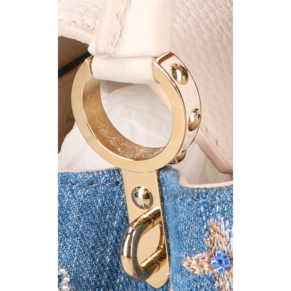 LOUIS VUITTON ルイヴィトン 美品 M12947 25SS モノグラムデニム ビーズ刺繍 カプシーヌMINI 2WAY チェーンショルダーバッグ ハンドバッグ