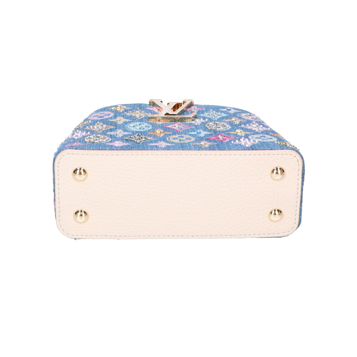 LOUIS VUITTON ルイヴィトン 美品 M12947 25SS モノグラムデニム ビーズ刺繍 カプシーヌMINI 2WAY チェーンショルダーバッグ ハンドバッグ