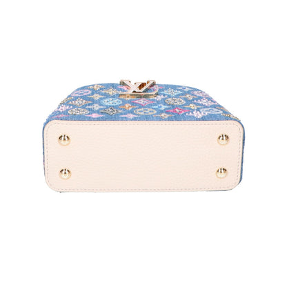 LOUIS VUITTON ルイヴィトン 美品 M12947 25SS モノグラムデニム ビーズ刺繍 カプシーヌMINI 2WAY チェーンショルダーバッグ ハンドバッグ